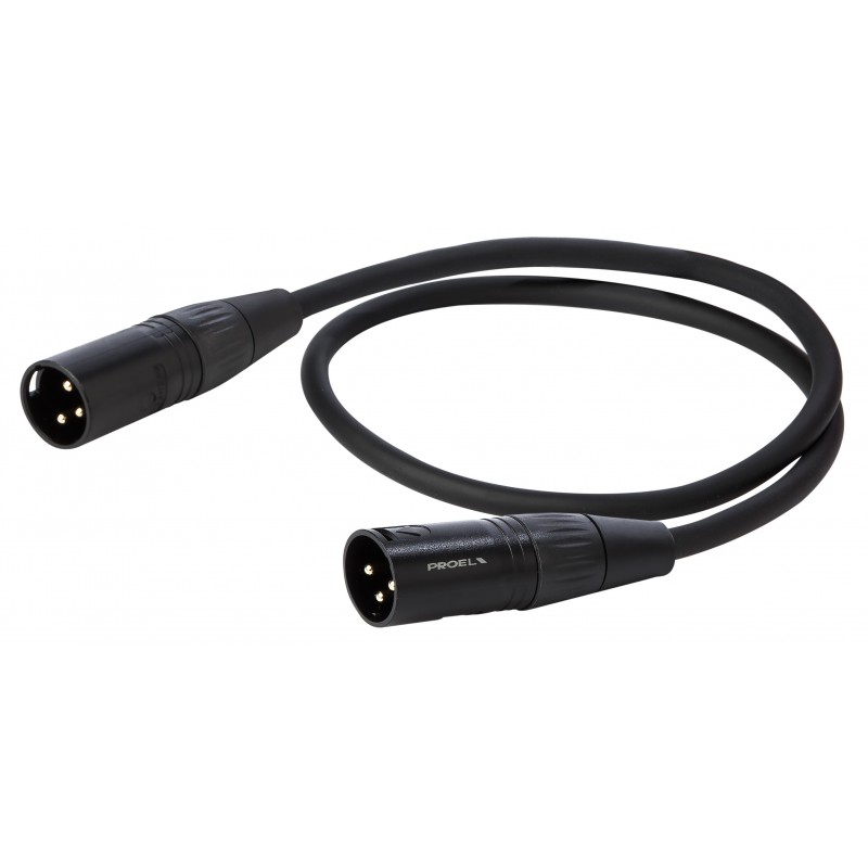 PROEL STAGE CHLP335LU015 CHALLENGE Series kabel wtyk XLRm 3pin - wtyk XLRm 3pin dł. 0.15m